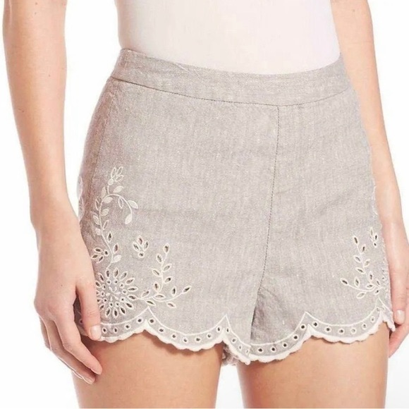 Free People Women's Gray Life's Too Short Eyelet Shorts Size 4 - Picture 1 of 11